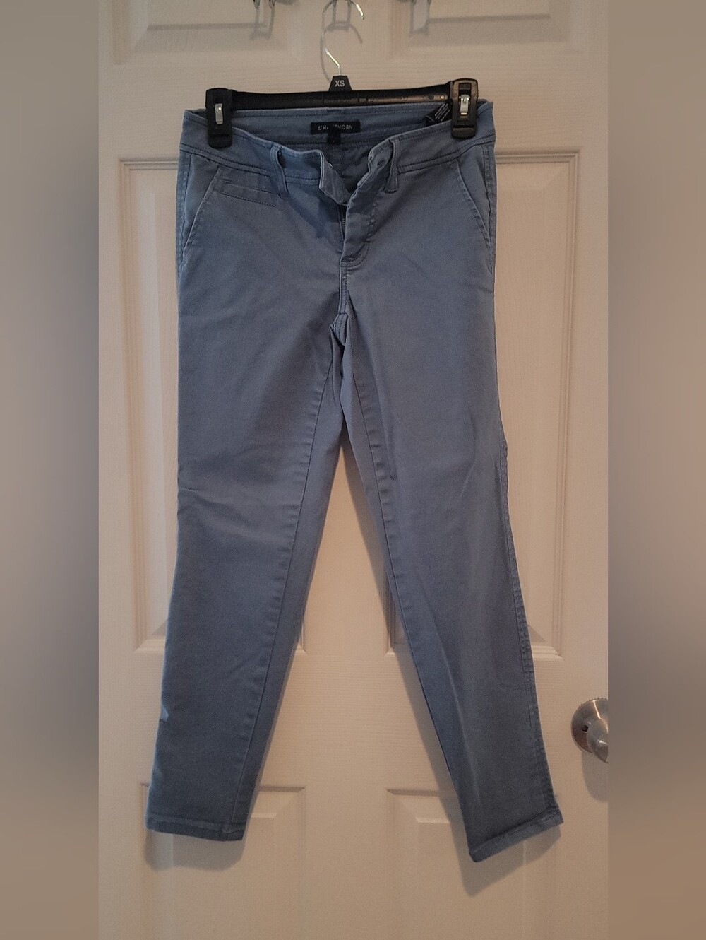 Women's Slim Straight Pants in Light Blue Size 0P
